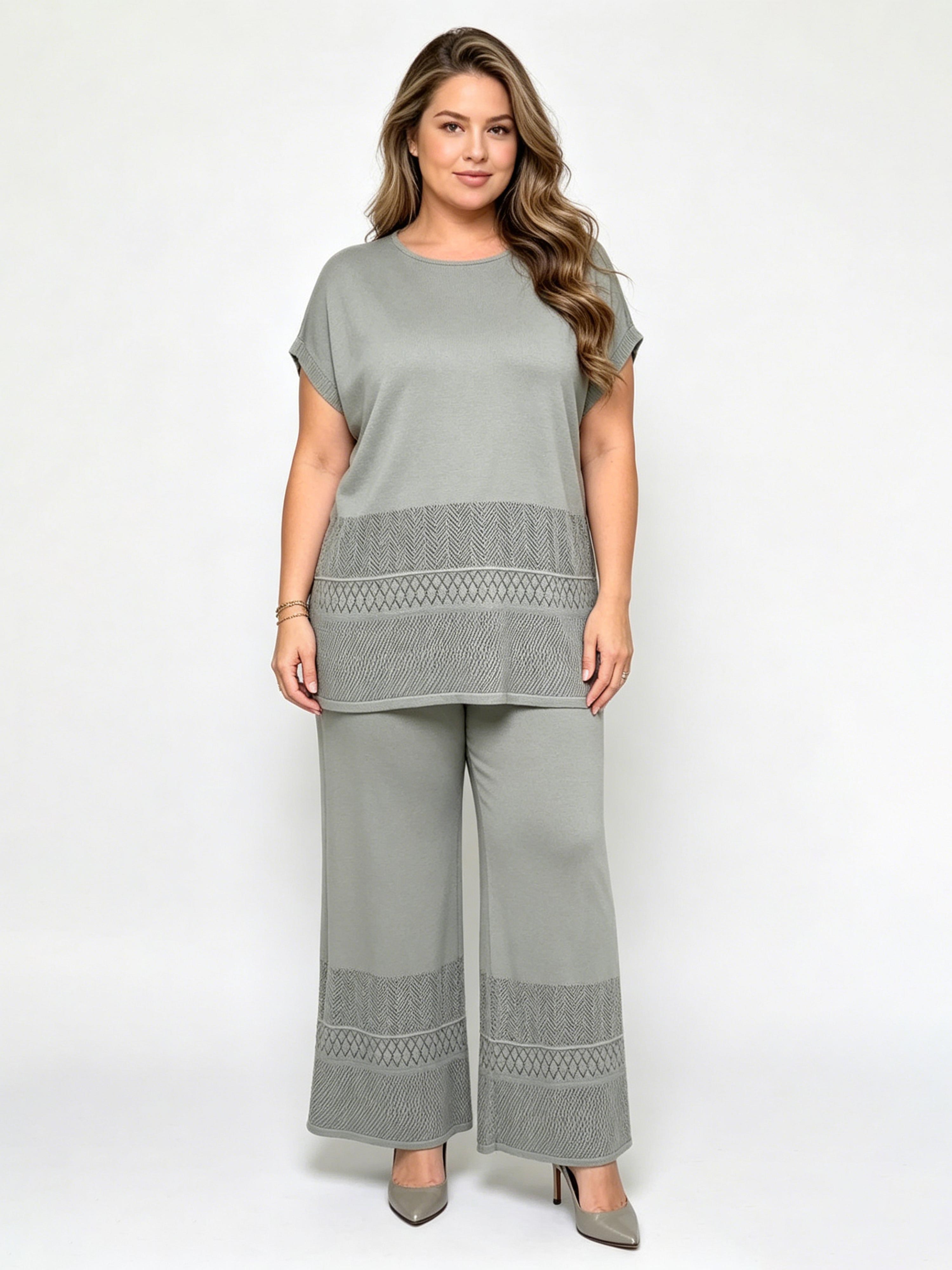 Casual Fashion Hollow-Out Solid Color Loose-Fit Set