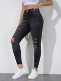 Stretch Slim Ripped Fashion Denim Pants