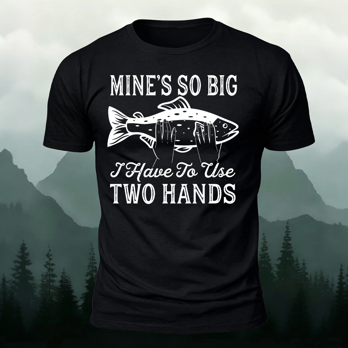 Big Fish in Hand Pattern  Daily Cotton T-shirt