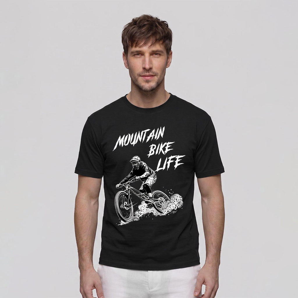Mountain Biking Print Breathable Material T-Shirt