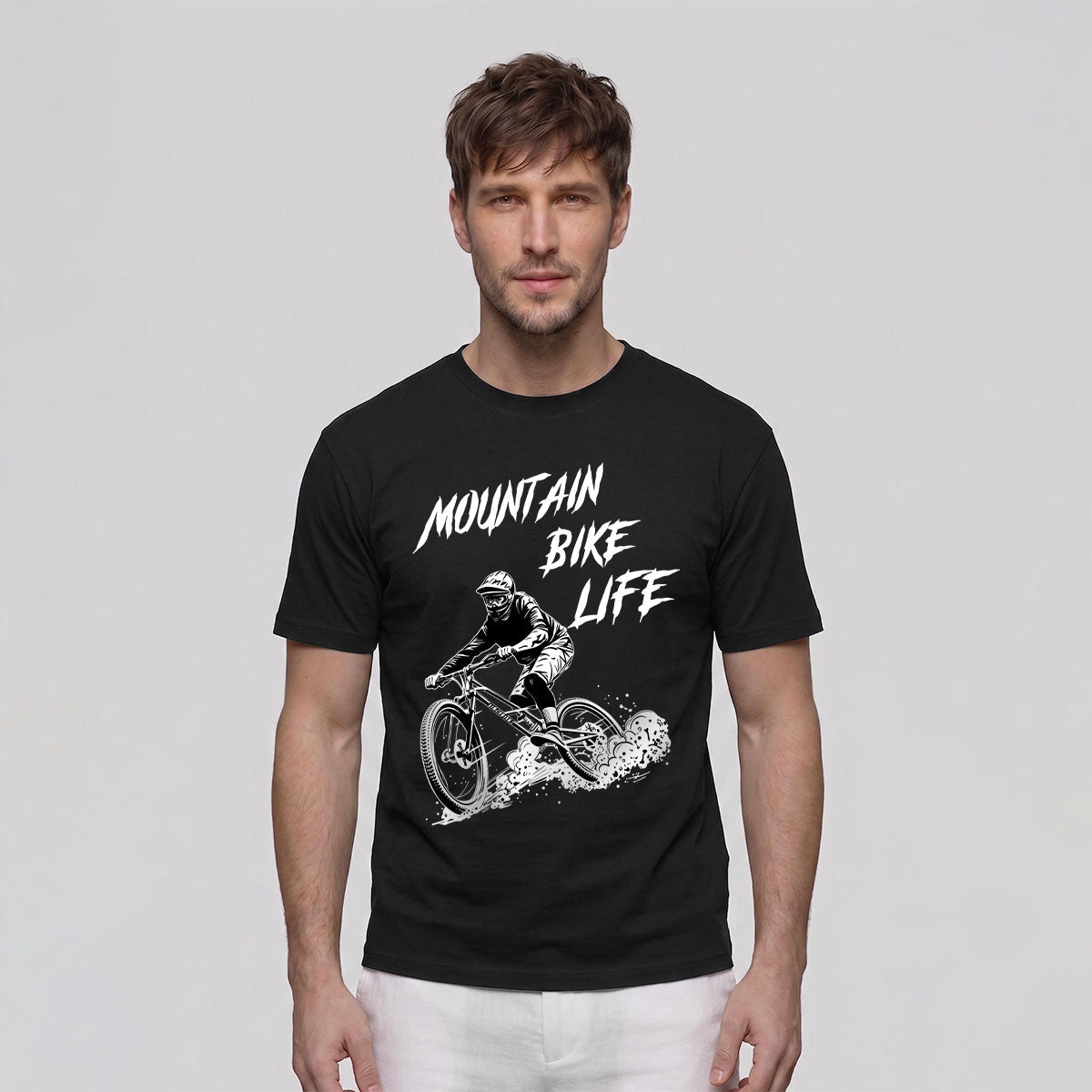 Mountain Biking Print Breathable Material T-Shirt