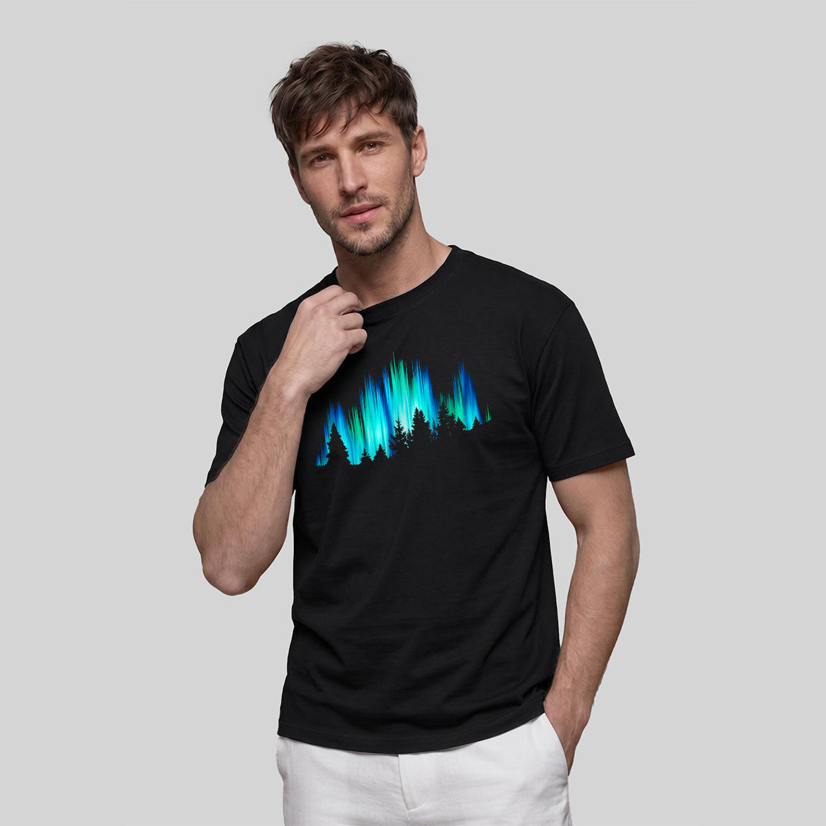Gorgeous Night View Print Natural Style Breathable T-Shirt