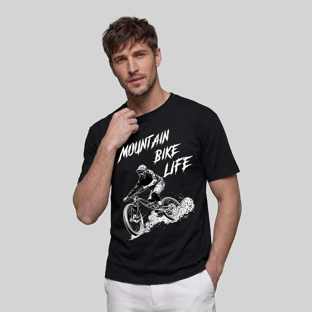 Mountain Biking Print Breathable Material T-Shirt