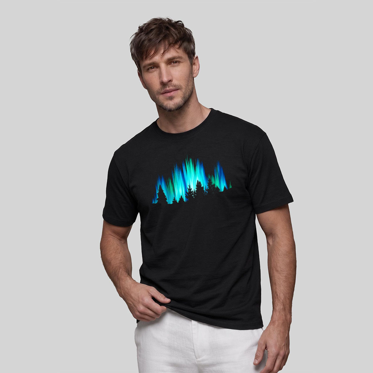 Gorgeous Night View Print Natural Style Breathable T-Shirt