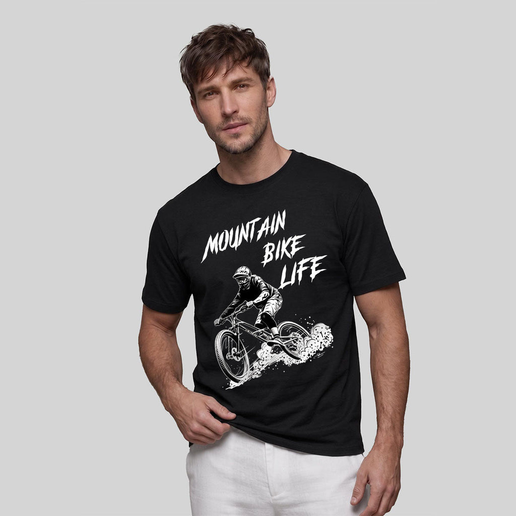 Mountain Biking Print Breathable Material T-Shirt
