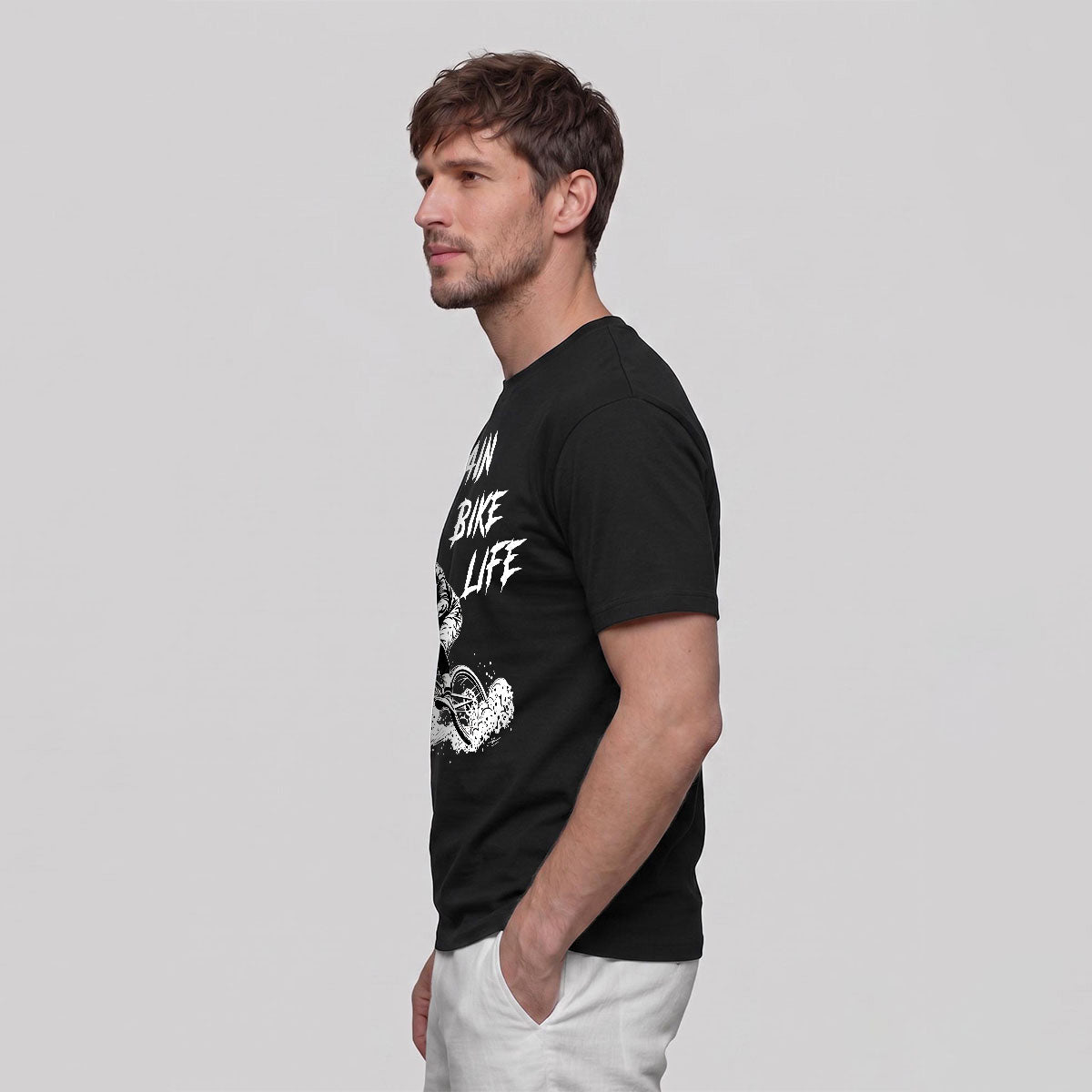 Mountain Biking Print Breathable Material T-Shirt