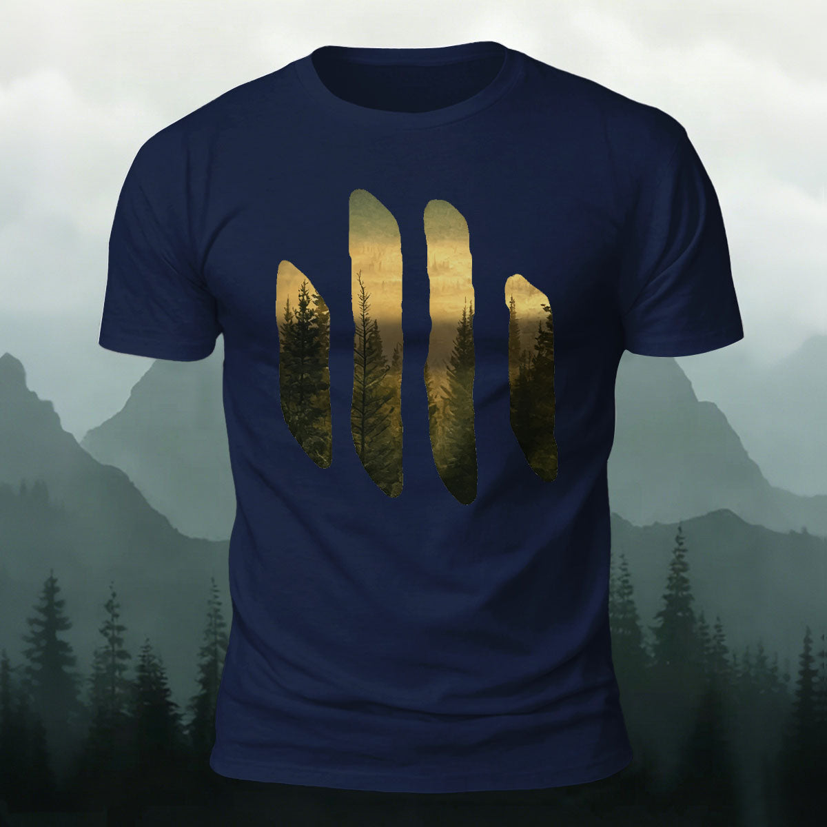 Beautiful Scenery Pattern Retro Casual Cotton T-Shirt