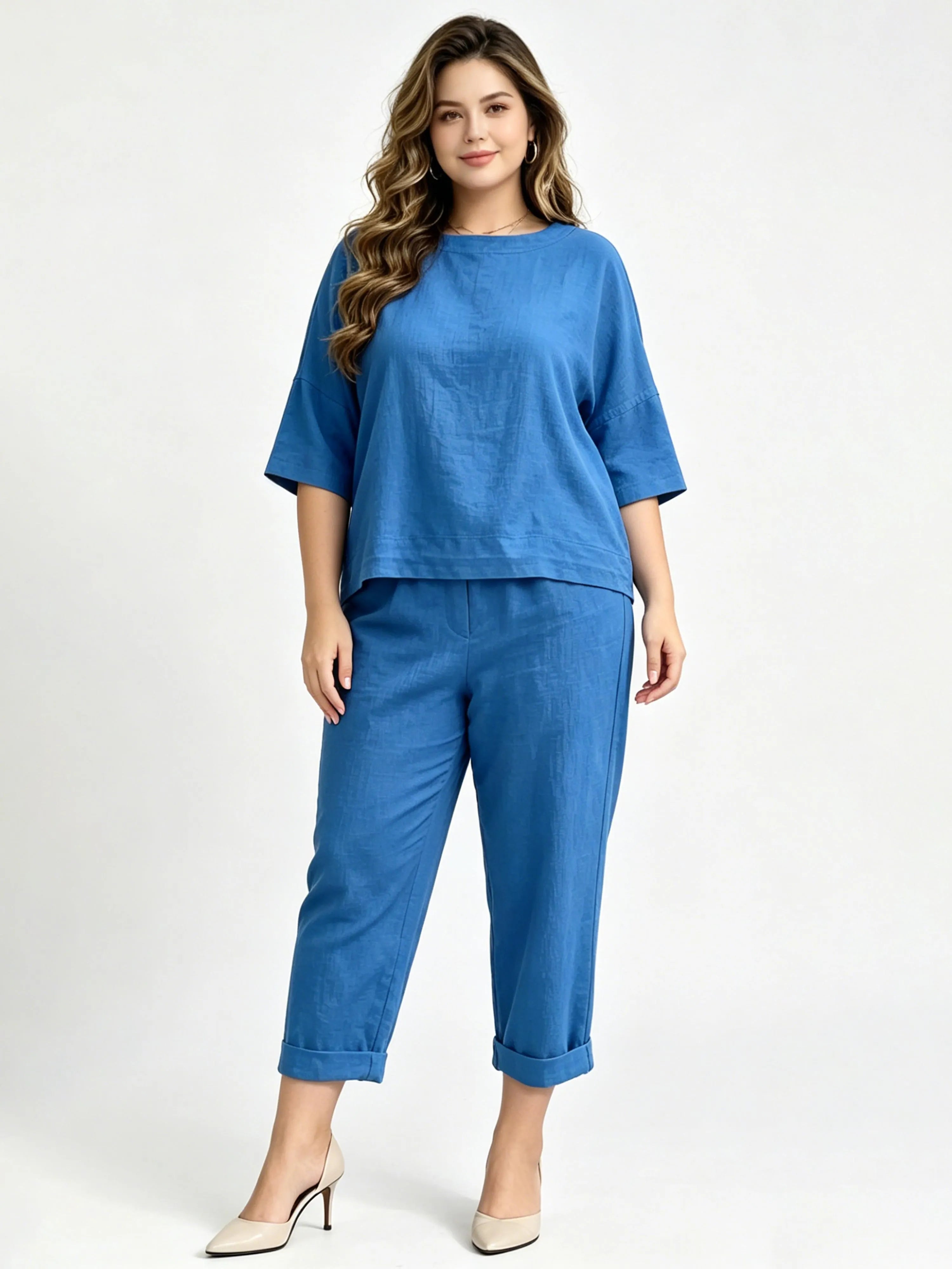 New Arrival Cotton Linen Loose Comfortable Casual Set