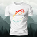 Colorful Hook Print Breathable Material Casual T-Shirt