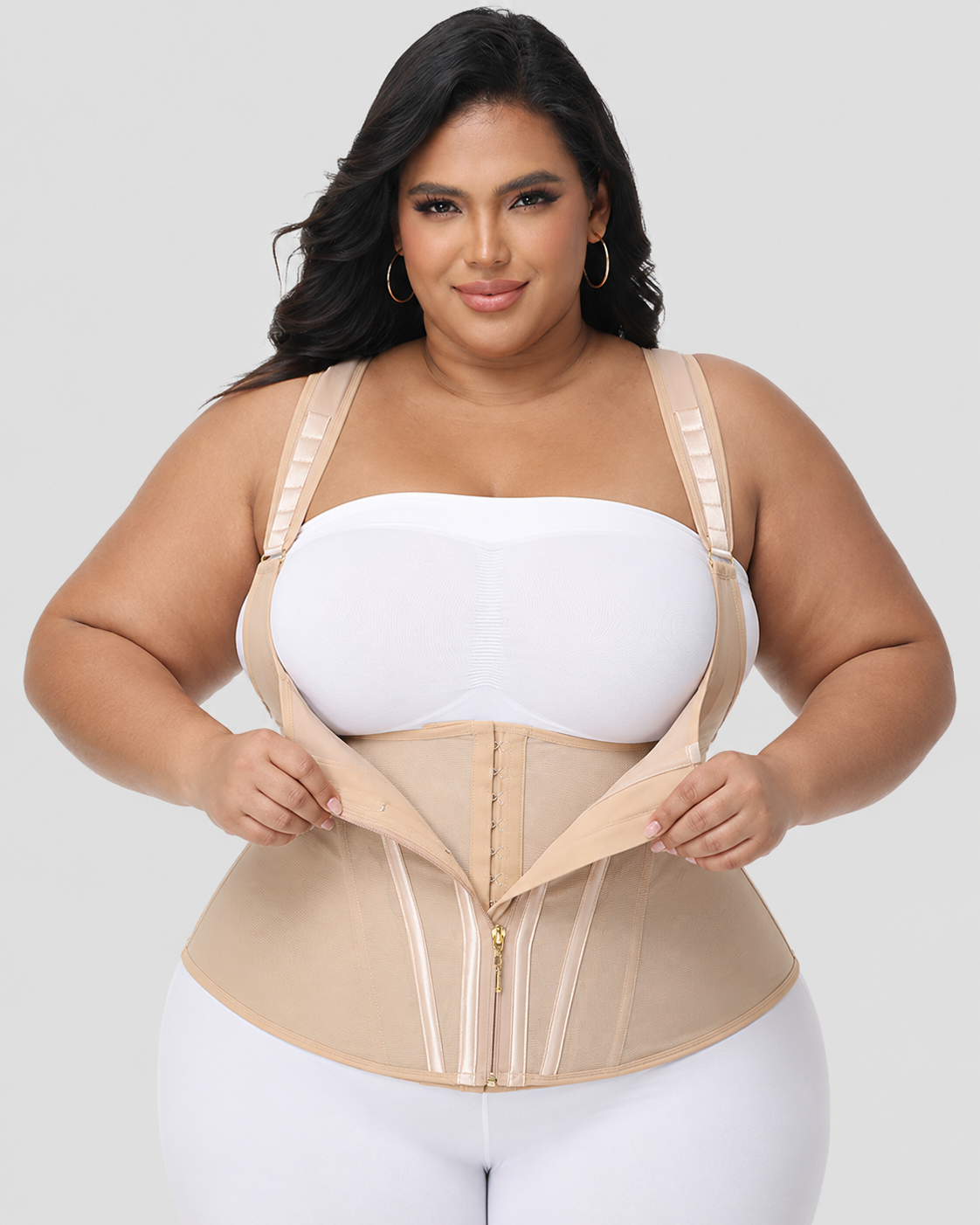 Zipper Double Steel Bone Tummy Control Waist Trainer
