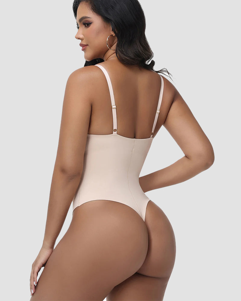 Built In Bra Tummy Tuck Thong Shapewear Bodysuit