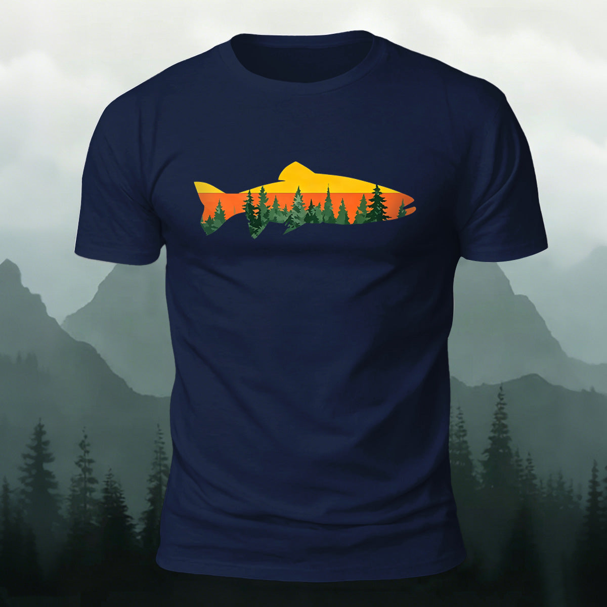 Fish Forest Printed 100% Cotton T-Shirt