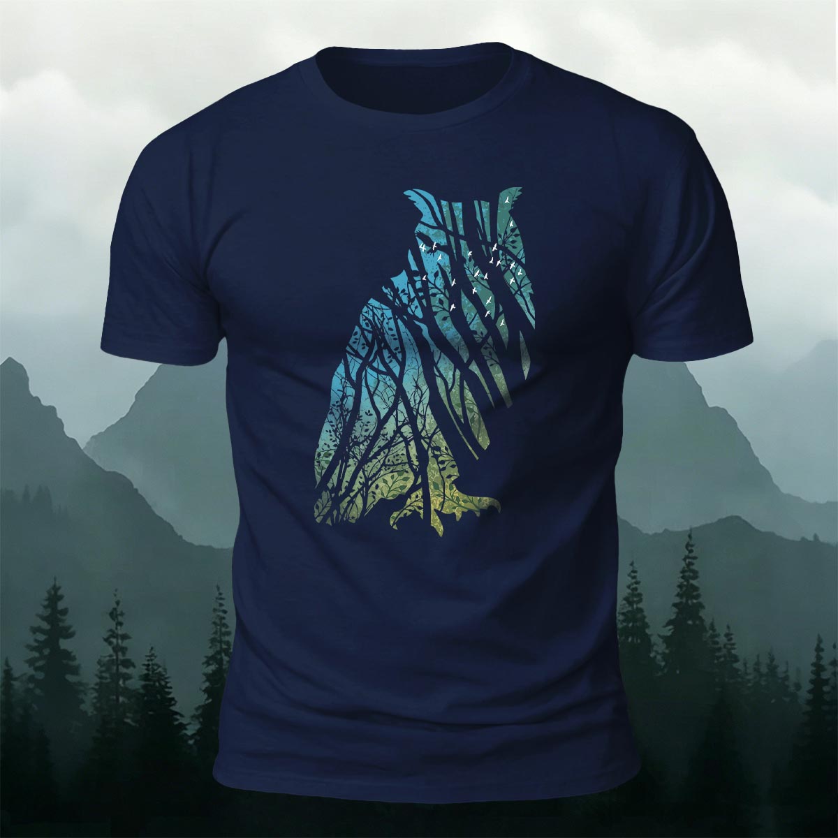 Tech Owl Art Print Casual Cotton T-Shirt