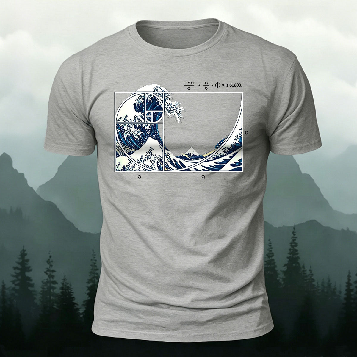 Waves Pattern Natural Style Skin-friendly Casual T-Shirt