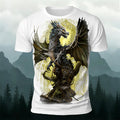 Retro Forest Dragon Print Outdoor T-Shirt