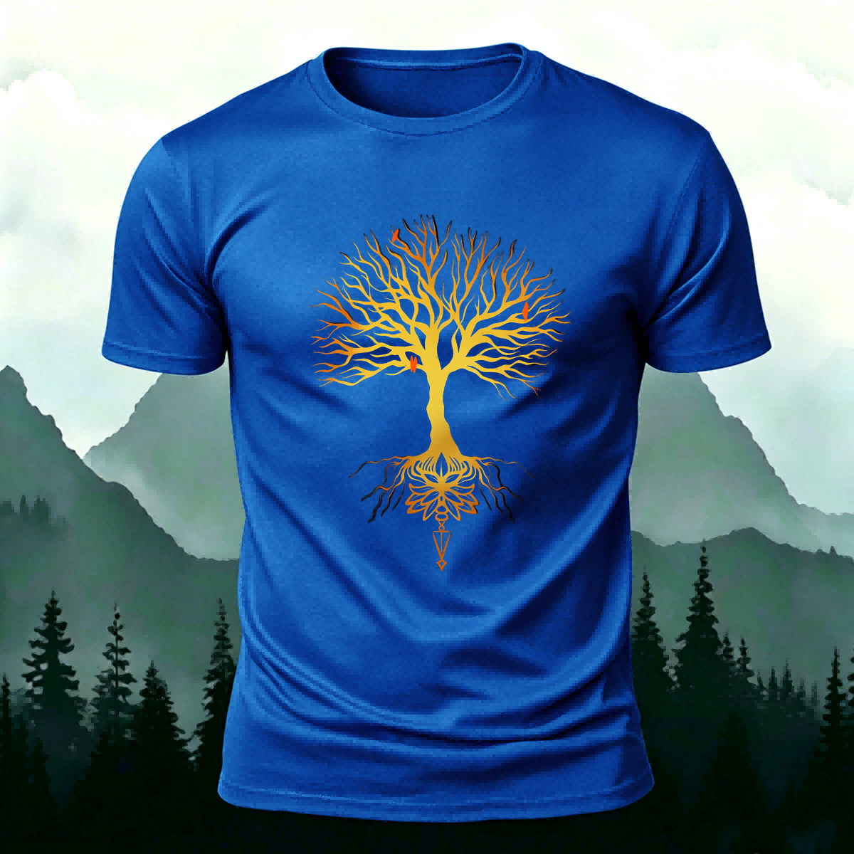 Glowing Tree Natural Casual Premium Cotton Tee