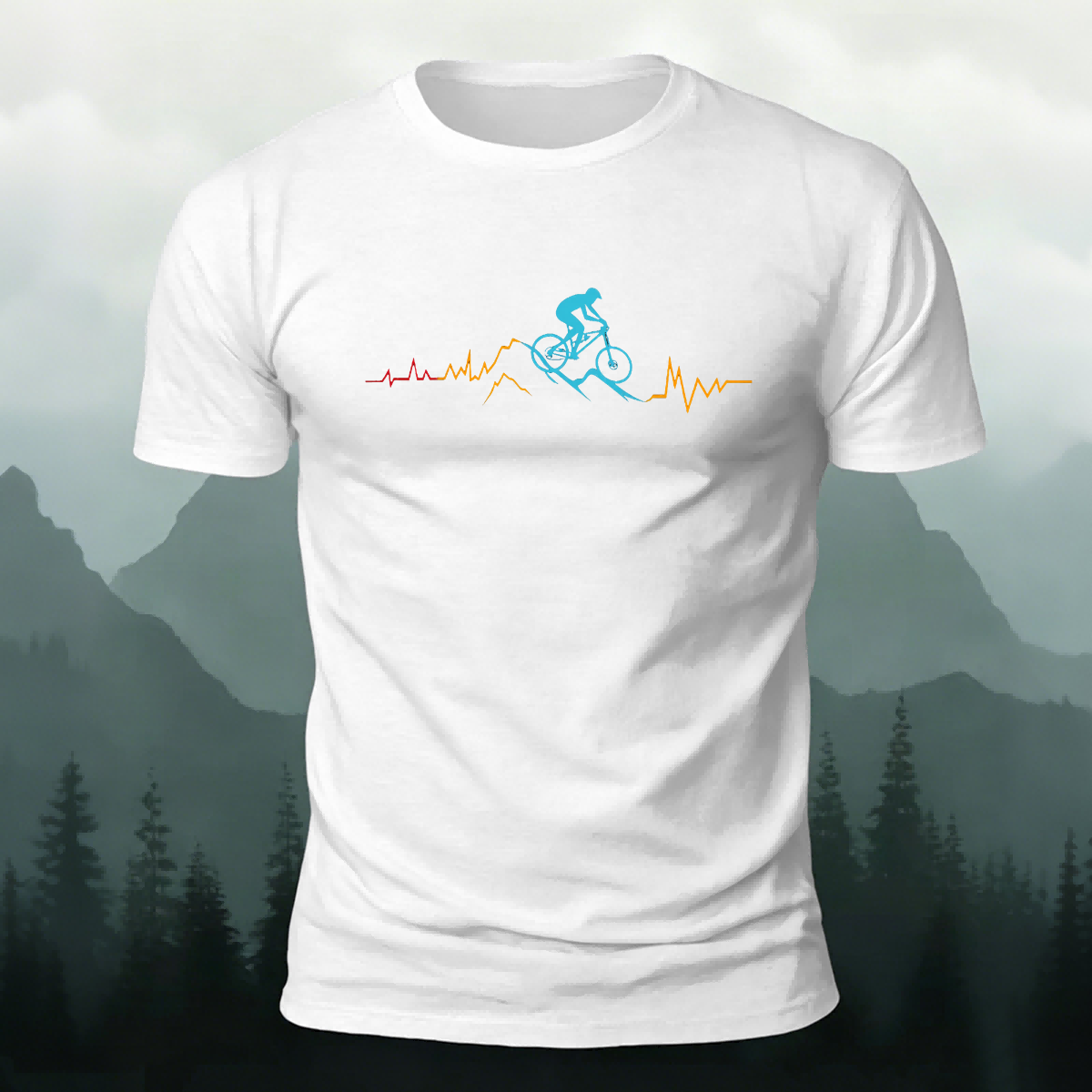 Cycling Line Pattern Skin-friendly Cotton T-Shirt