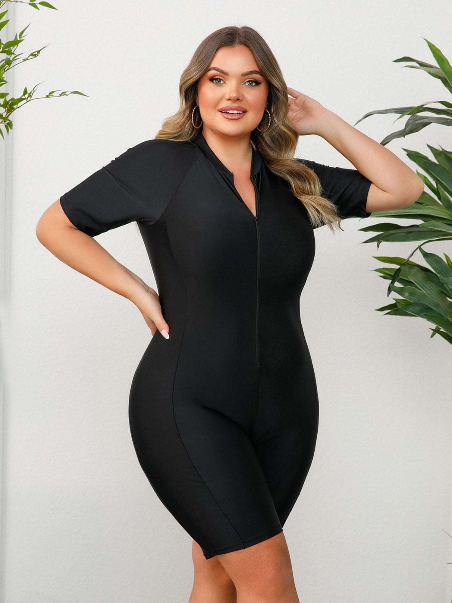 Minimalist Zip One Piece Surf Snorkel Swimsuit