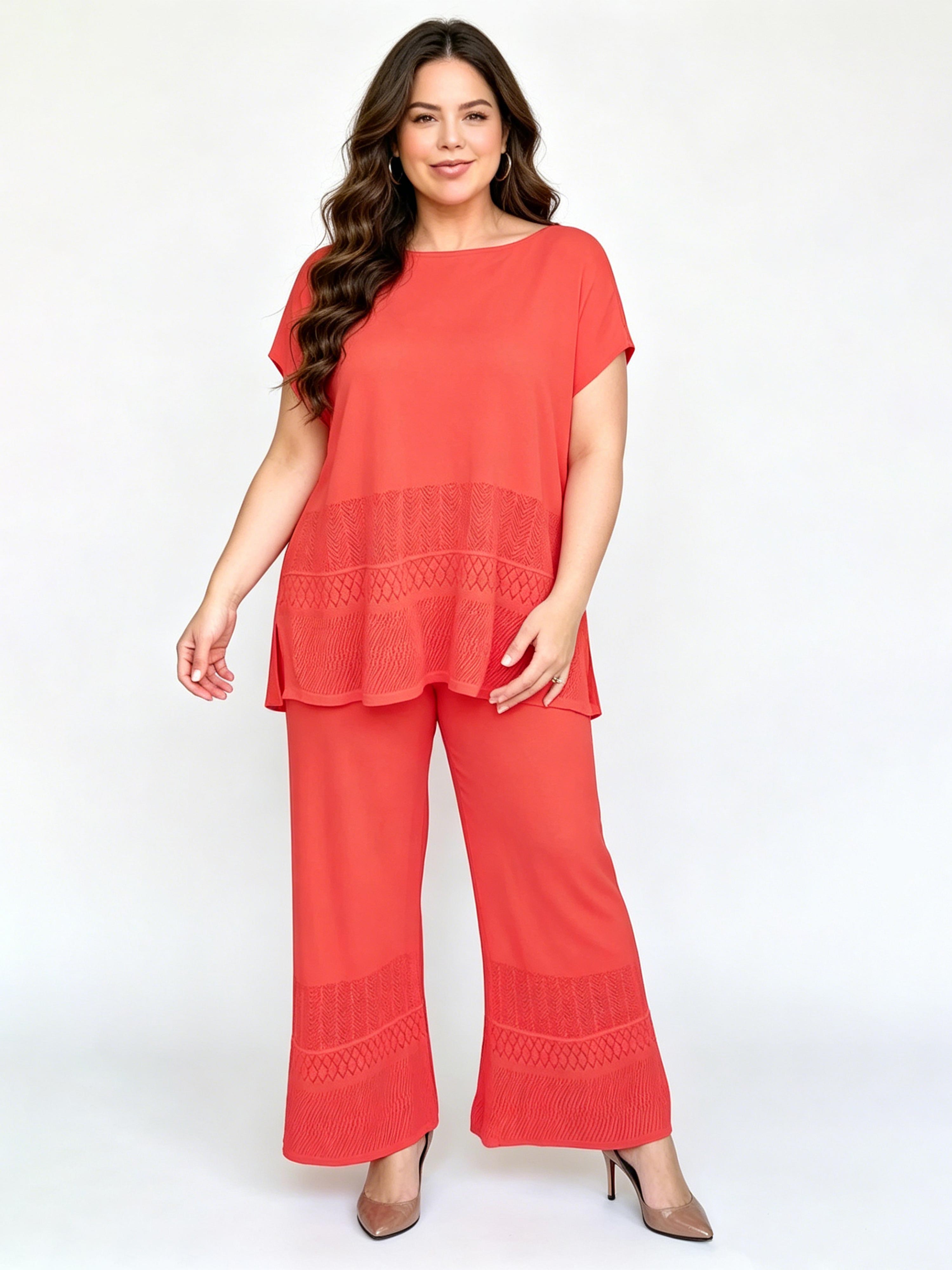 Casual Fashion Hollow-Out Solid Color Loose-Fit Set