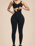 Black Waist Trainer 2-In-1 Leggings With Zipping Hourglass Figure