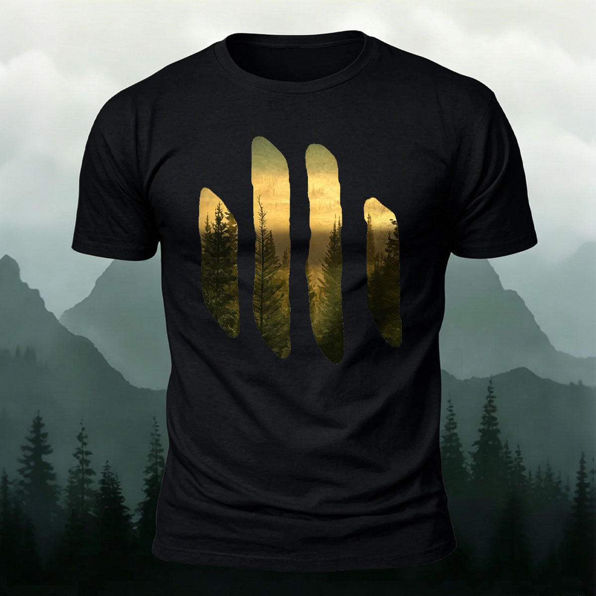 Beautiful Scenery Pattern Retro Casual Cotton T-Shirt