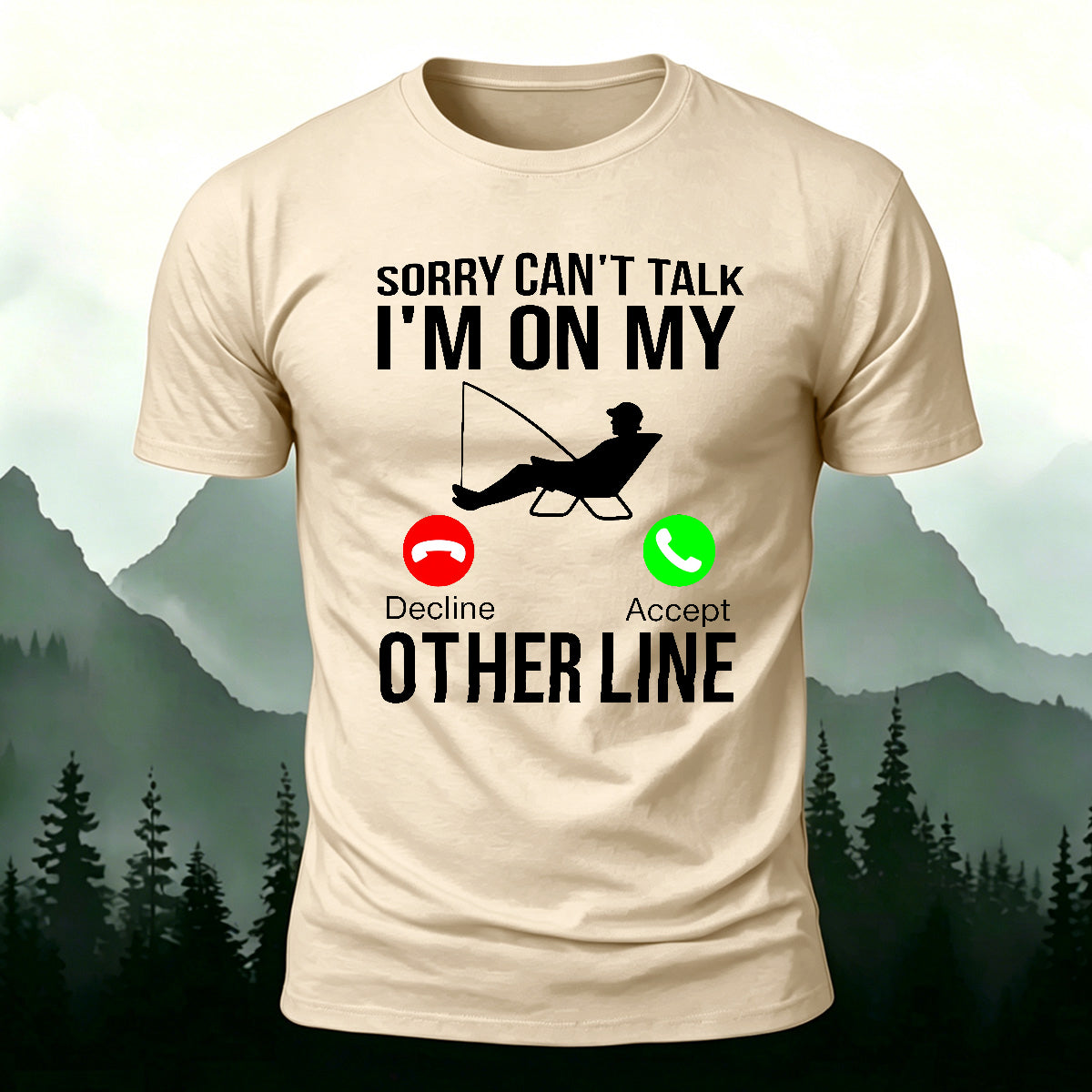 Obsessed with Fishing Pattern Skin-friendly T-shirt