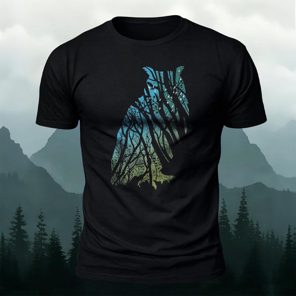Tech Owl Art Print Casual Cotton T-Shirt