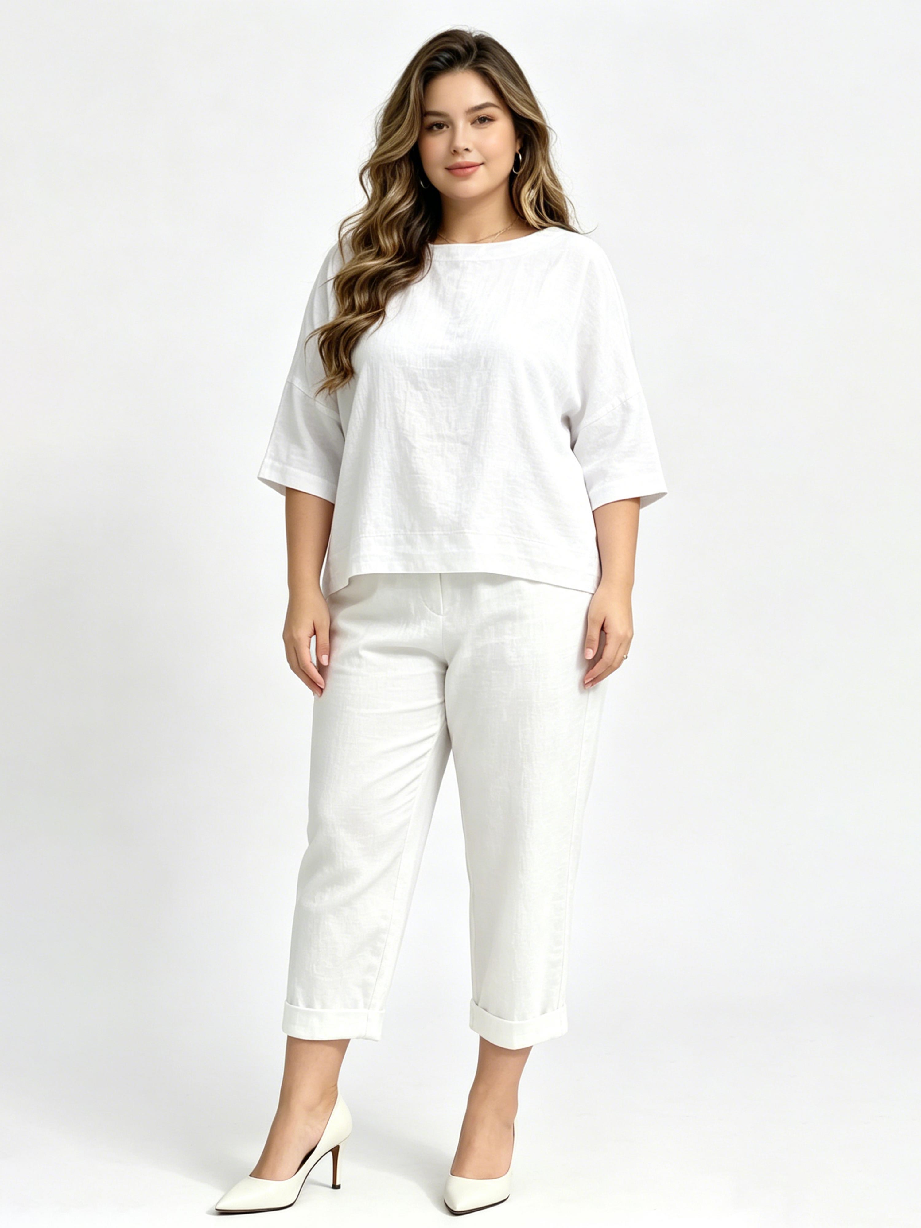 New Arrival Cotton Linen Loose Comfortable Casual Set