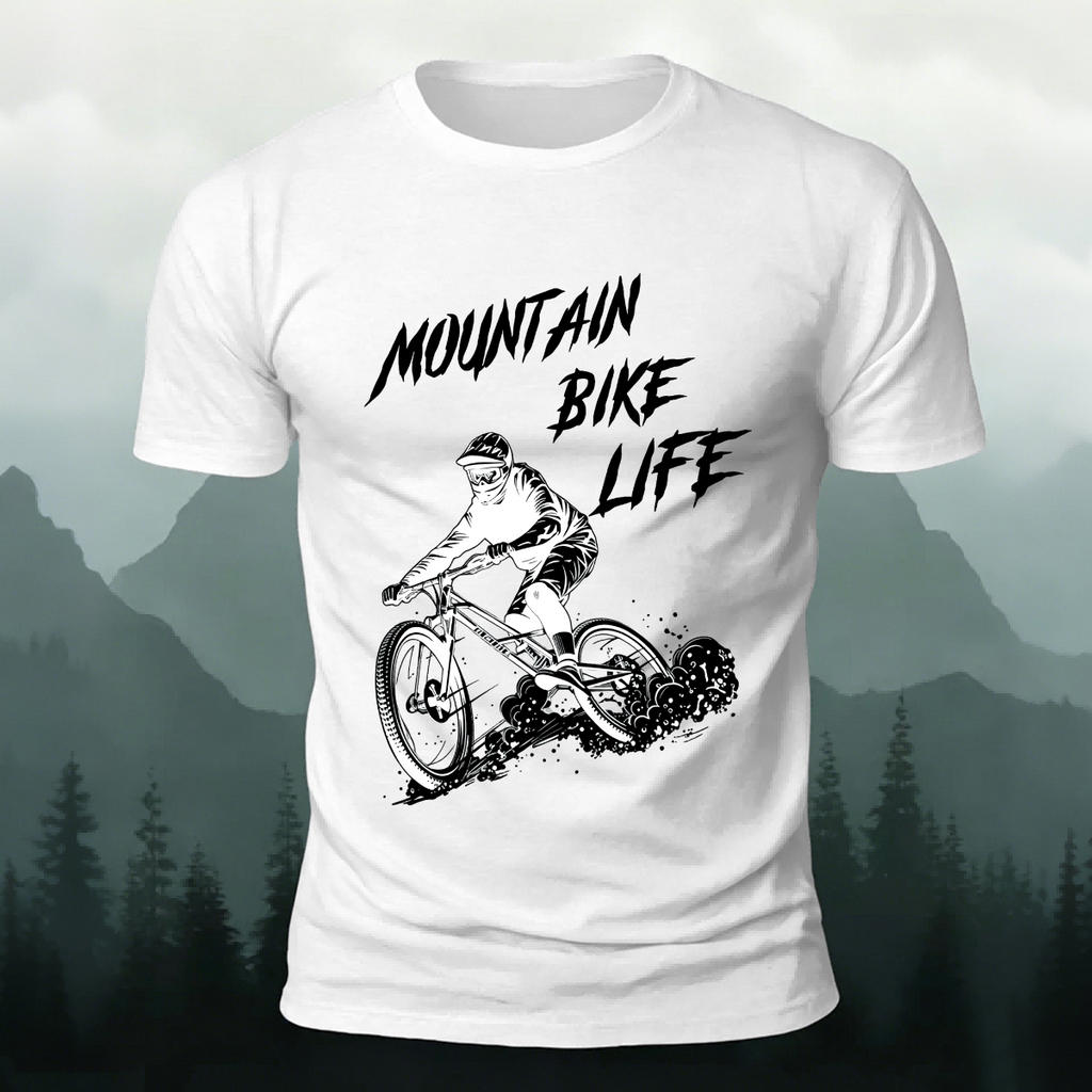Mountain Biking Print Breathable Material T-Shirt