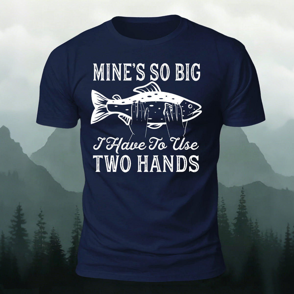 Big Fish in Hand Pattern  Daily Cotton T-shirt