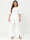 Irregular Hem Fashion Casual Button Loose Set
