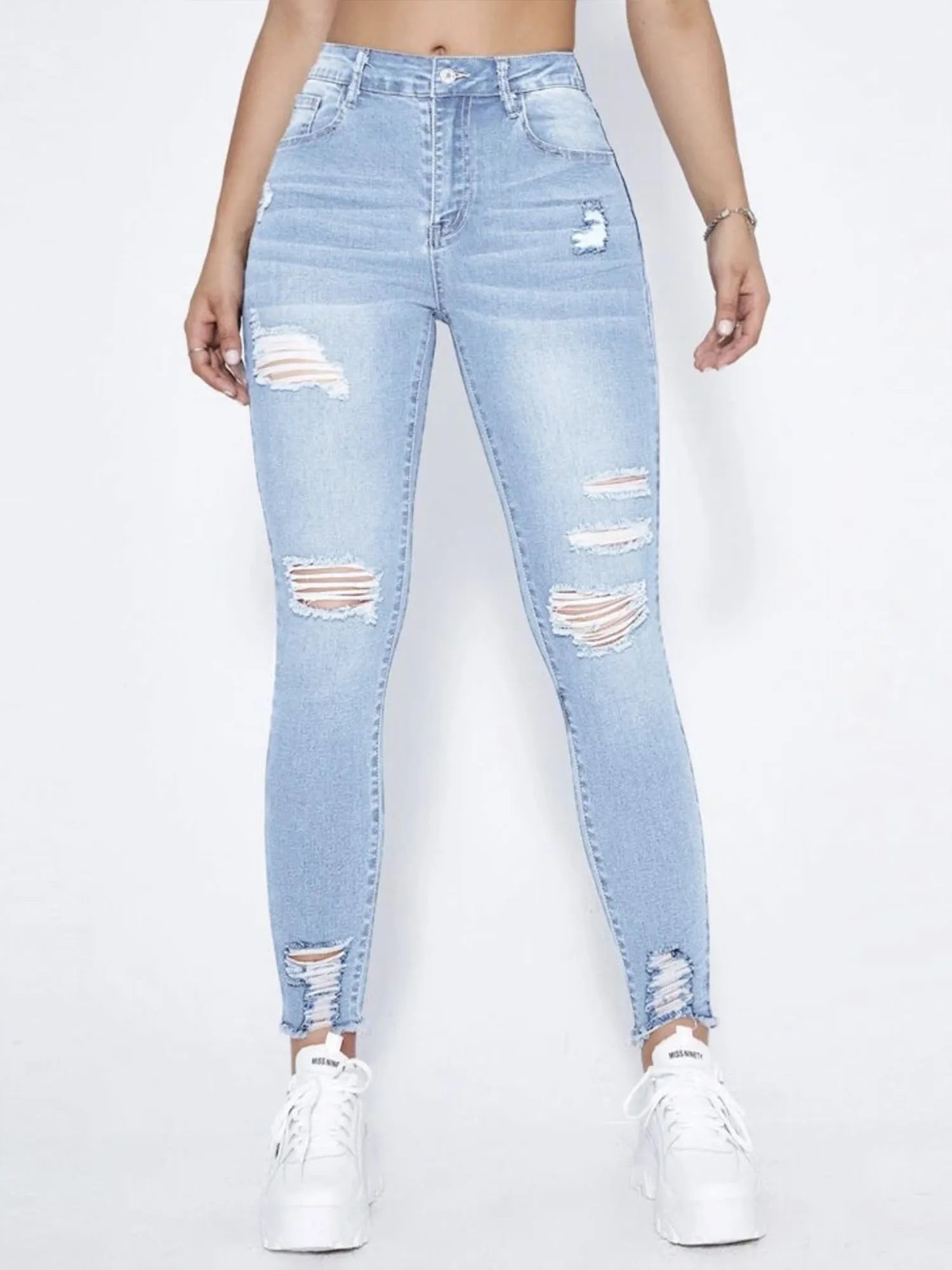 Stretch Slim Ripped Fashion Denim Pants