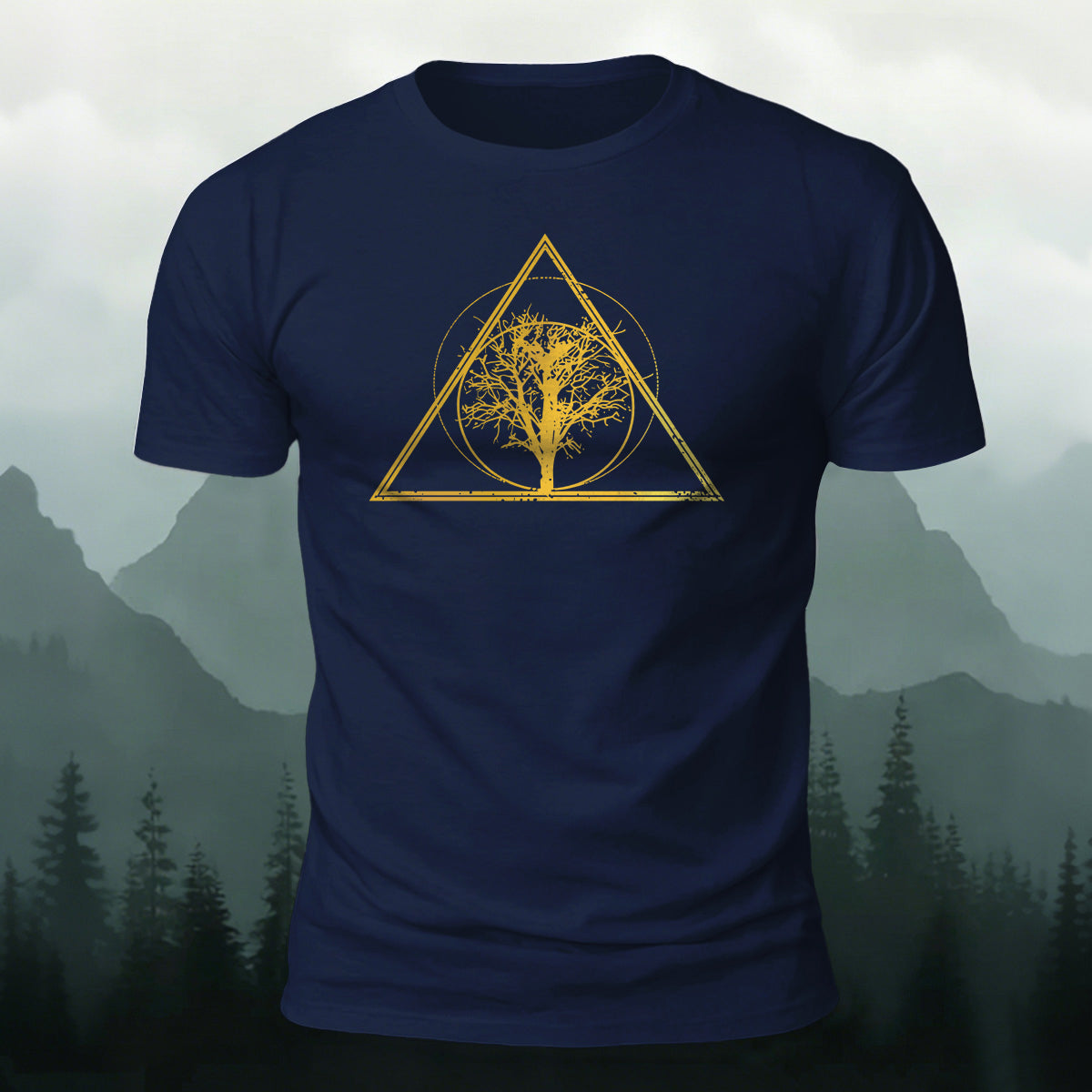 Tree-shaped Pattern Minimalist 100% Cotton T-Shirt