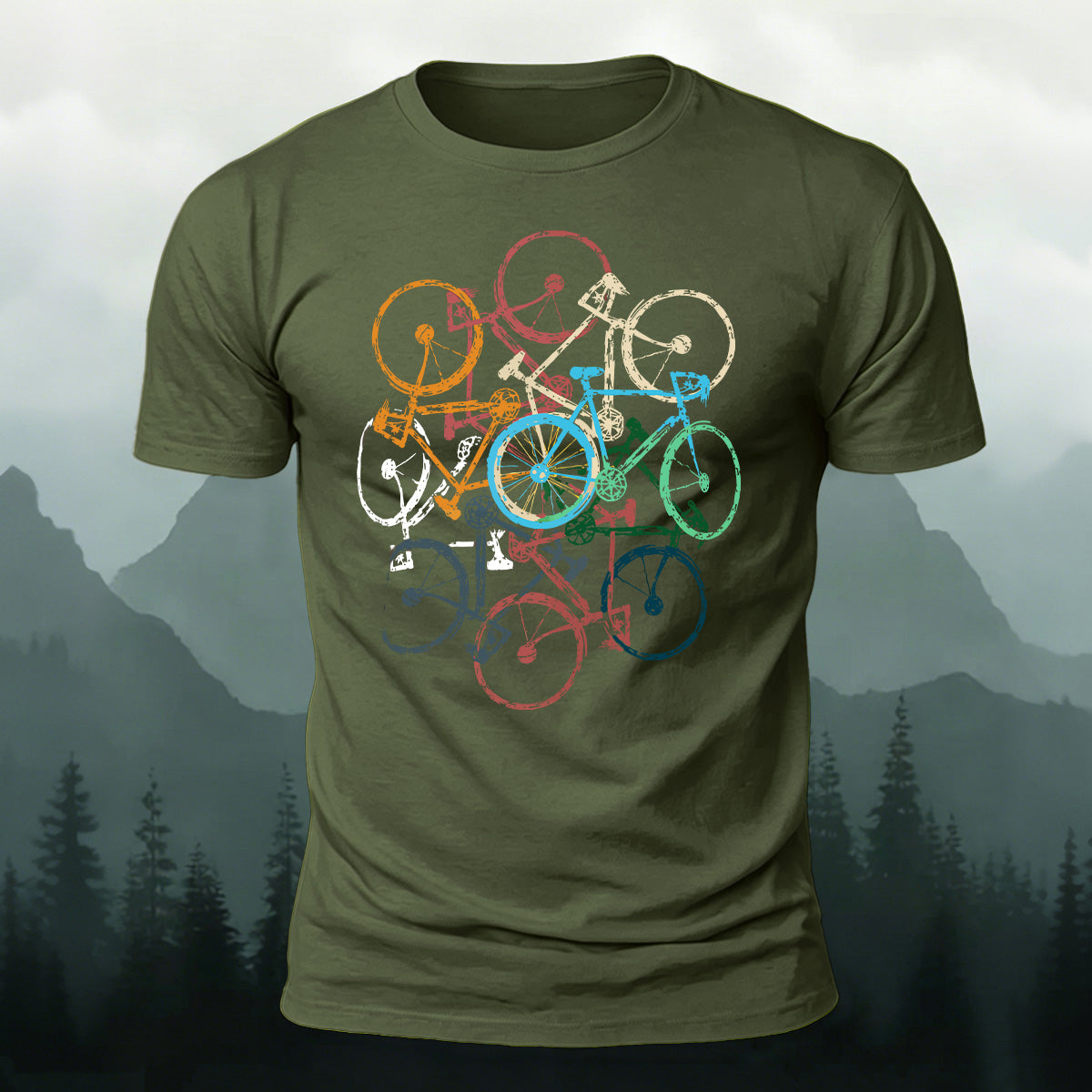 Colorful Bicycle Outdoor Soft Breathable T-Shirt