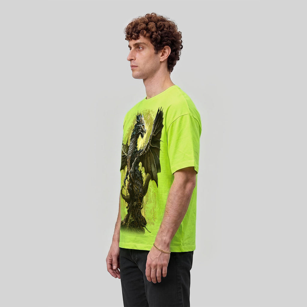 Retro Forest Dragon Print Outdoor T-Shirt